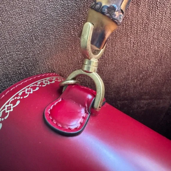 Gucci Bamboo Handle Red Box Leather Special Edition Handbag size M - Picture 11 of 16